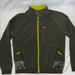 Figs Dark Green Jacket with Bright Yellow Details